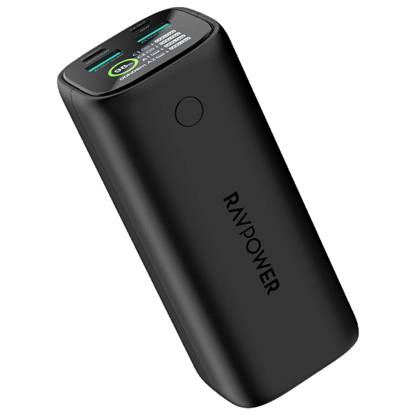  شاحن محمول راف باور الترا PD Pioneer - بسعة 20000 مللي امبير - 100 واط PD - شاشة رقمية - اسود 