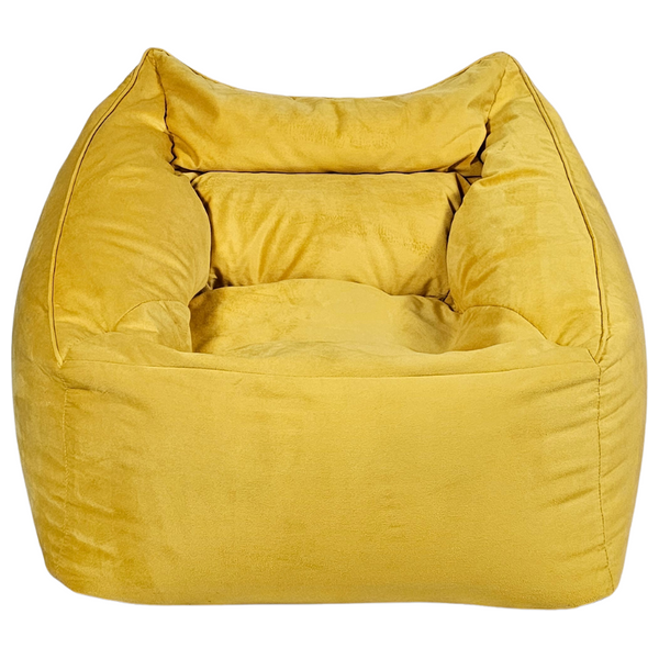  Cozy Oxford Nova Velvet Lounge Chair Bean Bag Chair - Yellow 