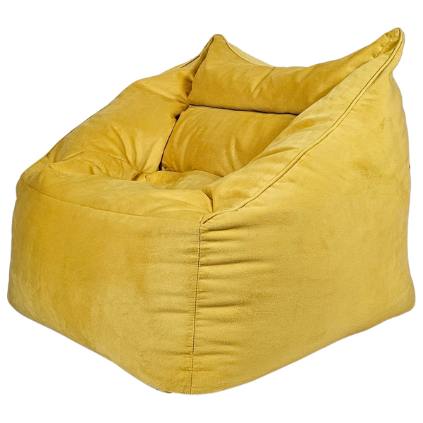  Cozy Oxford Nova Velvet Lounge Chair Bean Bag Chair - Yellow 