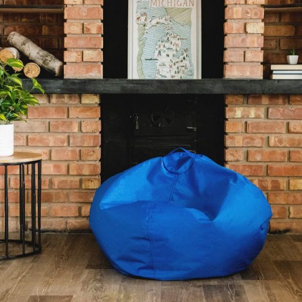  Cozy Oxford Fabric Dot Bean Bag Chair - Blue 