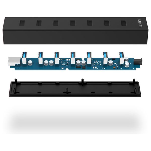  ORICO H7013-U3-V1-BK-BP - USB-C Hub - 7Port - Black 