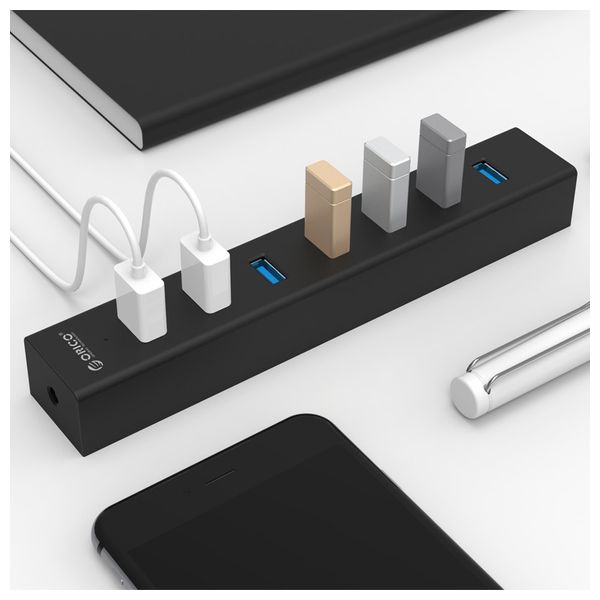  ORICO H7013-U3-V1-BK-BP - USB-C Hub - 7Port - Black 