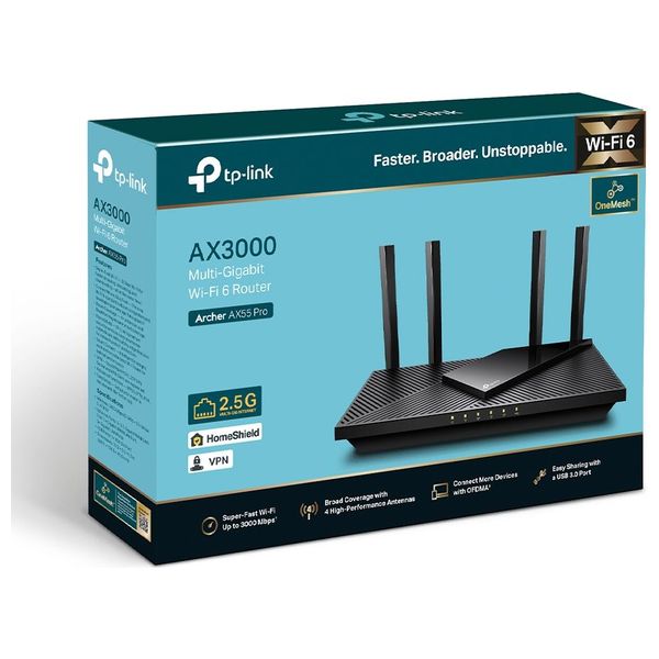  راوتر تيبي لينك - Archer-AX55Pro  - اسود 