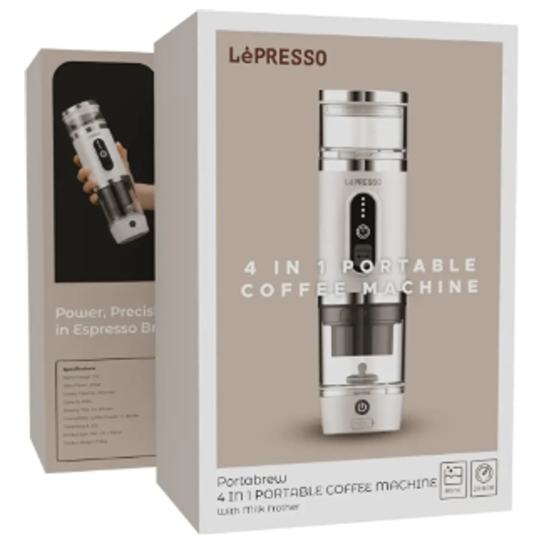  Lepresso - 4 in 1 Portable - Coffee Machine -100 W - 2500 mAh - White 