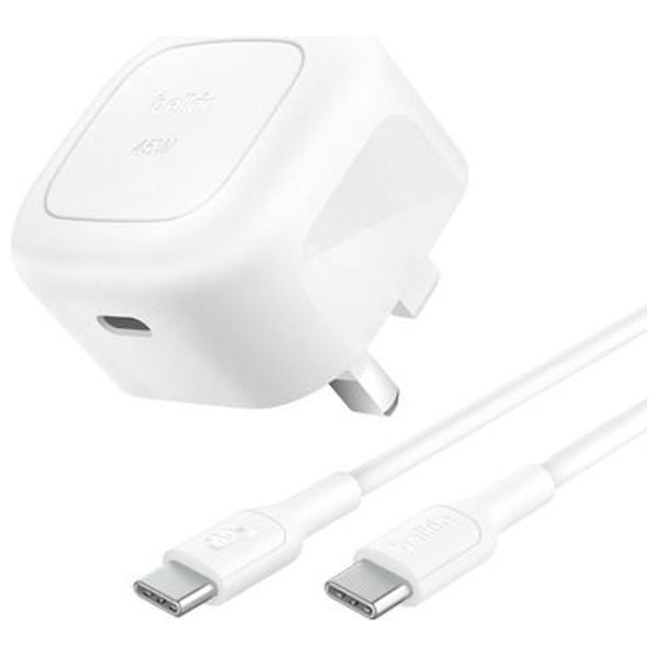 Belkin - Wall Charger & Cable USB-C To USB-C - 30W - White