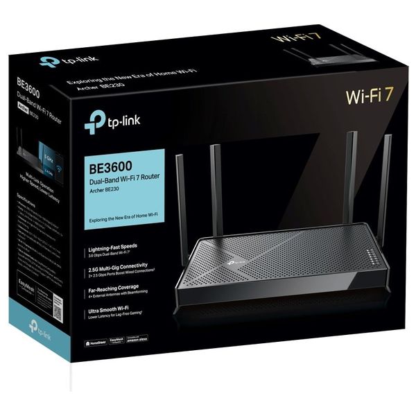  TP-LINK Archer BE230 BE3600 WIFI 7 - Router - Black 