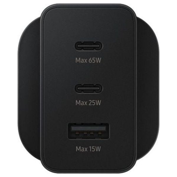  Samsung 8806092673878-Wall Charger-3 Ports-65W-Black 