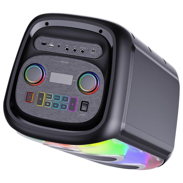  سماعة بلوتوث اي كاريوكي من برودو - BTS 2370 - بطارية بحجم 3600 مللي امبير - اضاءة RGB - اسود 