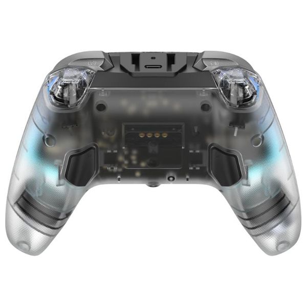 يد تحكم الألعاب ريدماجيك سايبر مع قاعدة شحن - متعددة المنصات بتقنية Hall Effect - إضاءة RGB - بطارية تعمل لمدة 860 مللي امبير - شفاف 