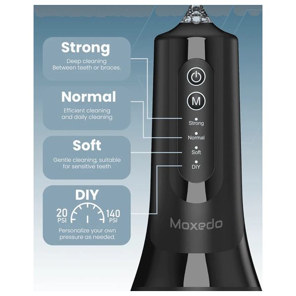 Moxedo Flosser-WF003 – Portable Water Flosser – Black