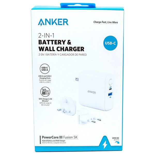  Anker 2 in1 Wall Charger - 18W - USB-C - White 