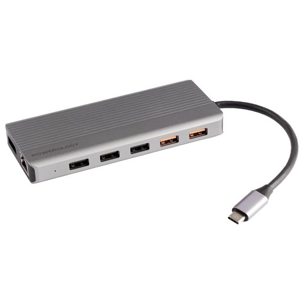 محول باورولوجي 12 في 1 بمنفذ USB-C و HDMI ونوع Type-C – بقدرة 100 واط