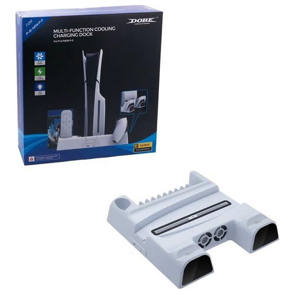 قاعدة تبريد وشحن متعددة الوظائف ايبيكا - لأجهزة بلايستيشن 5/سلم - ابيض - PS5-P5S039