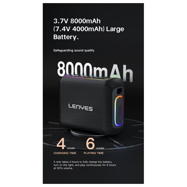  Lenyes S867 - Party Speaker - 8000mAh - Black 