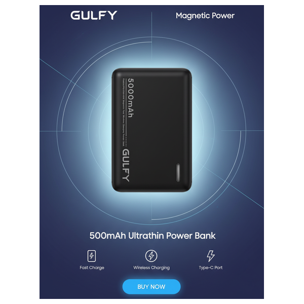  Gulfy G68A - Power Bank - 5000mAh - 15W - Black 