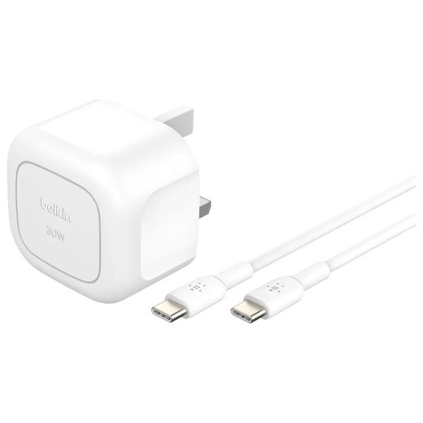 Belkin - Wall Charger & Cable USB-C To USB-C - 30W - White