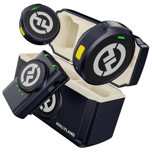 ميكروفون لافاليير لاسلكي هولي لاند M2 - بطارية تدوم 40 ساعة / مدى 300 متر - أسود