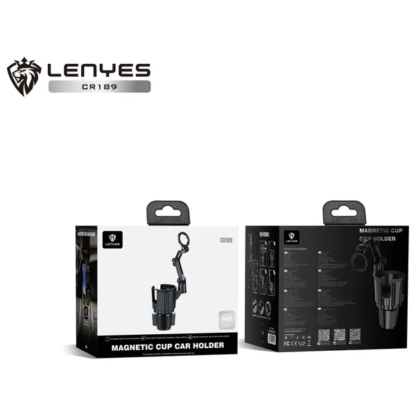  Lenyes CR189 - Magnetic Cup Car Holder - Black 