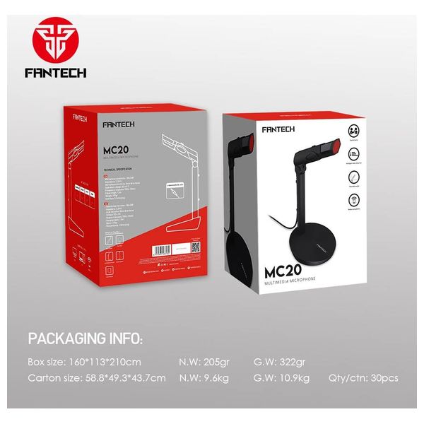  Fantech MC20 Multimedia Condenser Microphone - Black 
