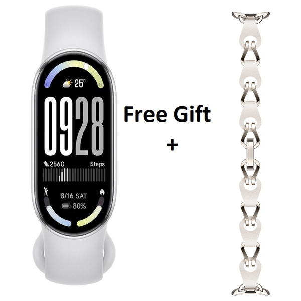 Xiaomi Smart Band 10 - Straps - 1.72 inch Amoled - 150+ modes - Silver + FreeGift
