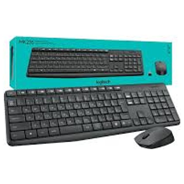  طقم لوحة مفاتيح وماوس لاسلكي من لوجيتك MK235 - اسود 