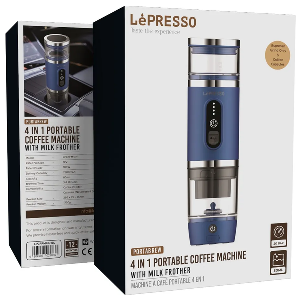 Libreso 4-in-1 Portable Coffee Machine - 80ml - 2500mAh - 100W - Blue
