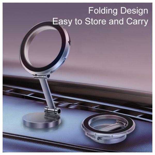  Gulfy H860 Magnetic Phone Holder - 1080 Degree Rotating Arm - Strong Magnet - Black 