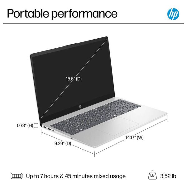  HP 15-fd0127dx - 15.6 Inch - Core 7 - 150U - 16GB/512GB SSD - Touchscreen - Windows 11 Home 