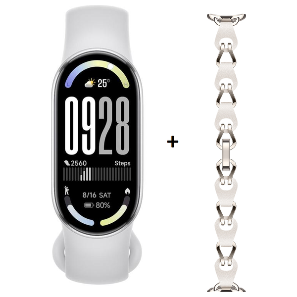 Xiaomi Smart Band 10 - Straps - 1.72 inch Amoled - 150+ modes - Silver + FreeGift