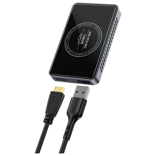 محول لاسلكي Wiwu CarPlay Box  - نظام اندرويد مدمج - يدعم نيتفليكس و يوتيوب - منفذ HDMI - دقة 4K
