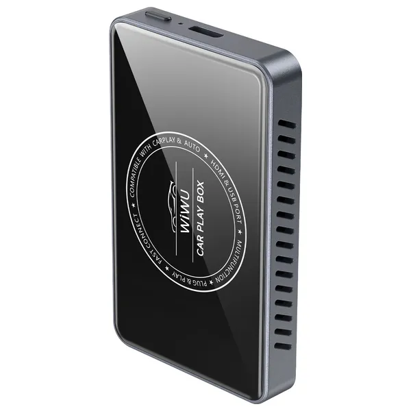 محول لاسلكي Wiwu CarPlay Box  - نظام اندرويد مدمج - يدعم نيتفليكس و يوتيوب - منفذ HDMI - دقة 4K
