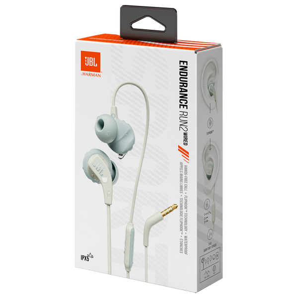  JBL Endurance Run 2 - Wired In Ear Earphones - 1.2m - White 