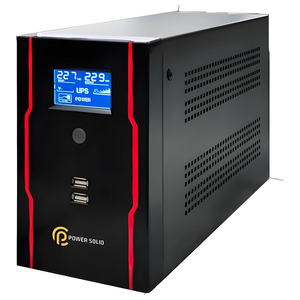 POWER SOLID UPS - UPS-1000VA - 1 KVA - Black