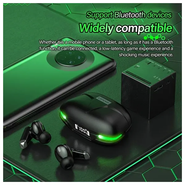  Lenovo GM3 TWS - Bluetooth Headphone In Ear - Black 
