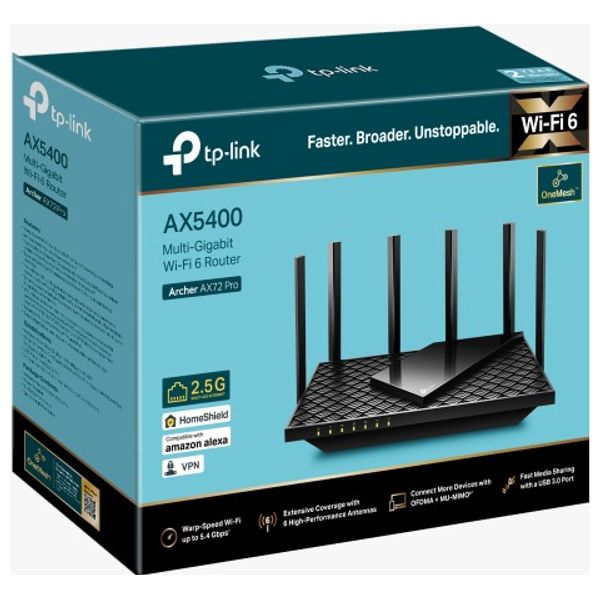  TP-LINK Archer AX72 Pro AX5400 – Wi-Fi 6 Router – Black 