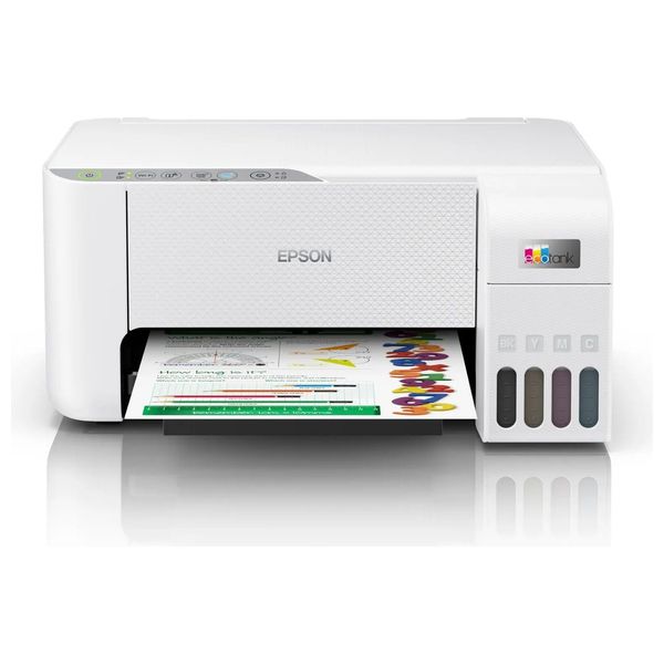  طابعة ايبسون L3256 - نافثة للحبر الكل في واحد ملونة - واي فاي - ابيض + هدية بند ورق 