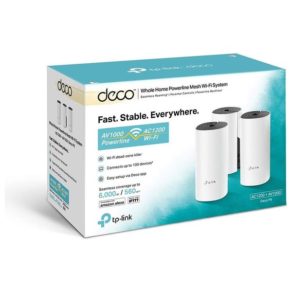  مقوي لنطاق الواي فاي تي بي لينك - Deco-P9-AC1200 - 3 قطع 