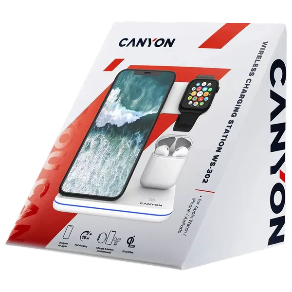  شاحن وايرليس كانيون - WS-302 - ابيض 