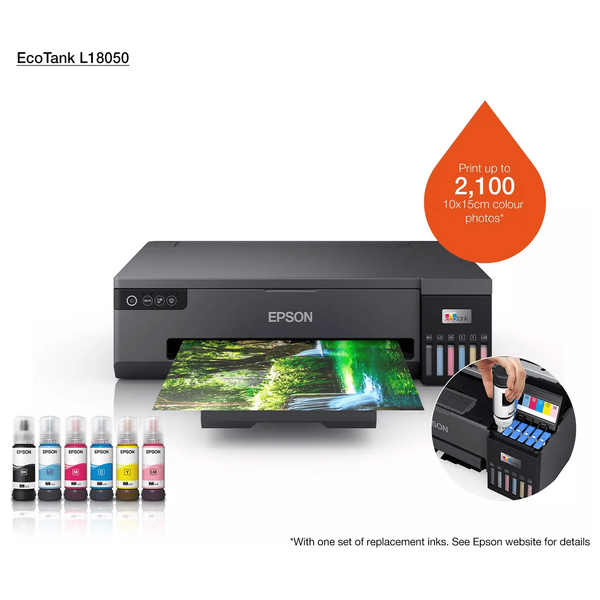 Epson EcoTank L18050 - Photo Printer A3+ - Wireless Wi-Fi Direct - High-Yield Ink Tank - Borderless & CD/DVD Printing - Black