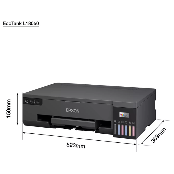 Epson EcoTank L18050 - Photo Printer A3+ - Wireless Wi-Fi Direct - High-Yield Ink Tank - Borderless & CD/DVD Printing - Black