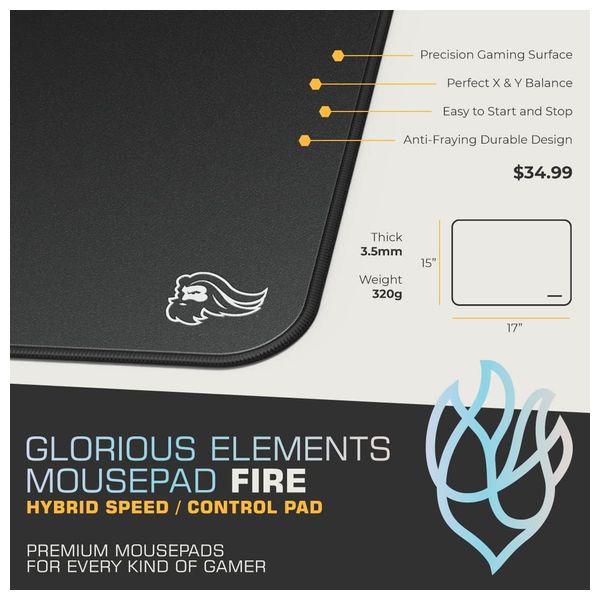  Glorious GLO-MP-ELEM - Mouse Pad - Black 