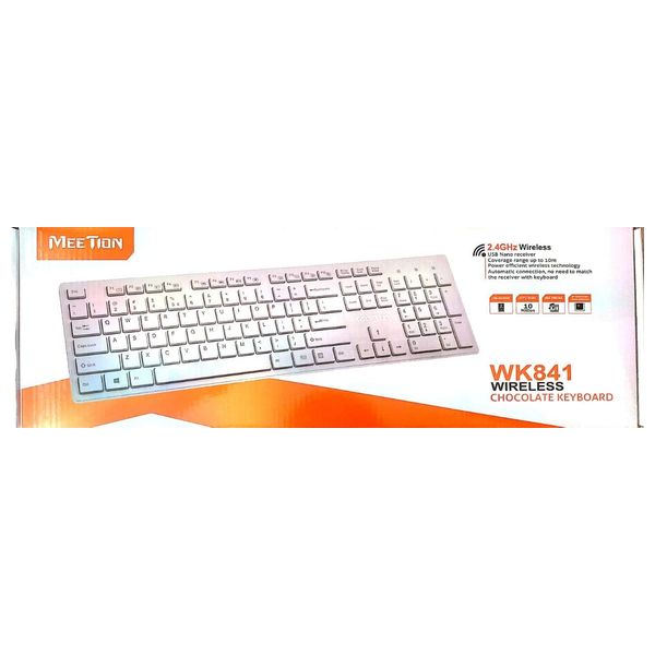  Meetion MT-WK841-B-UAR - Wireless Keyboard - White 