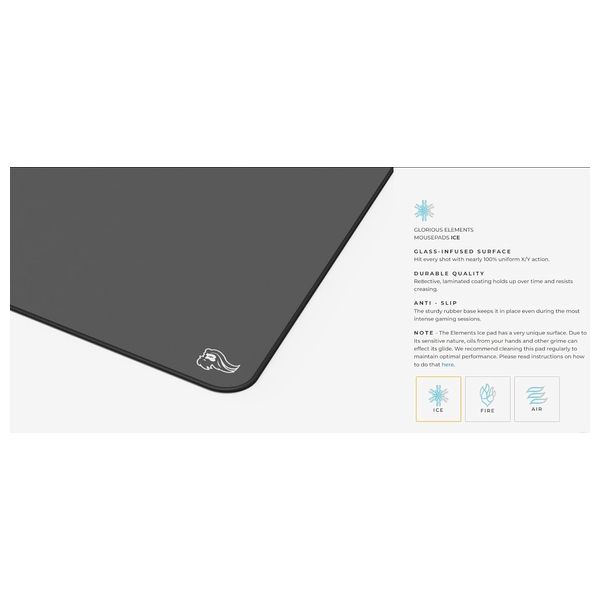  Glorious GLO-MP-ELEM-ICE - Mouse Pad - Black 