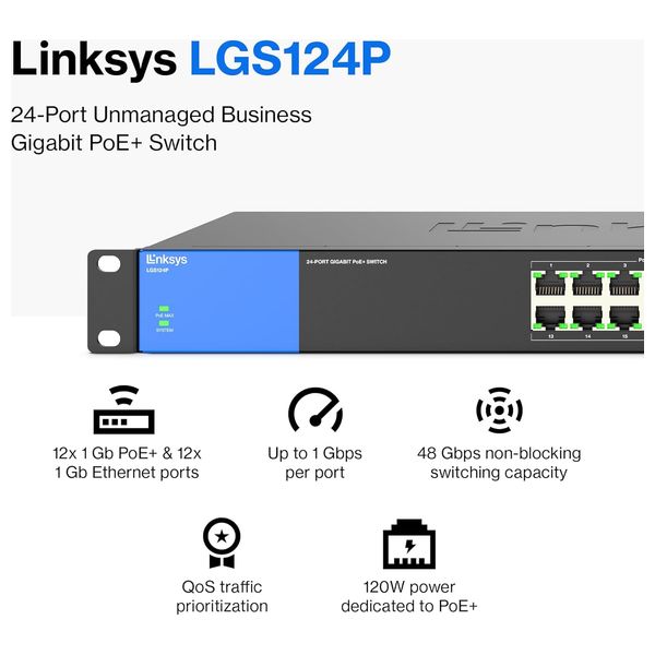  LINKSYS LGS124P - LAN Hub 