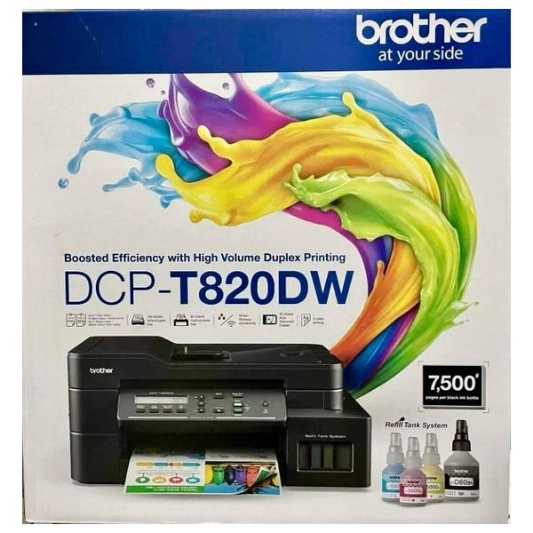  طابعة برذر نافثة للحبر الكل في واحد ملونة - T820DW - طباعة على الوجهين تلقائية - واي فاي - اسود 