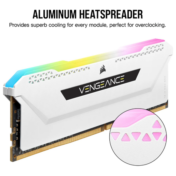  مجموعة ذاكرة كومبيوتر - RGB PRO SL 16GB (2x8GB) DDR4 DRAM 3600MHz C18  -  ابيض 