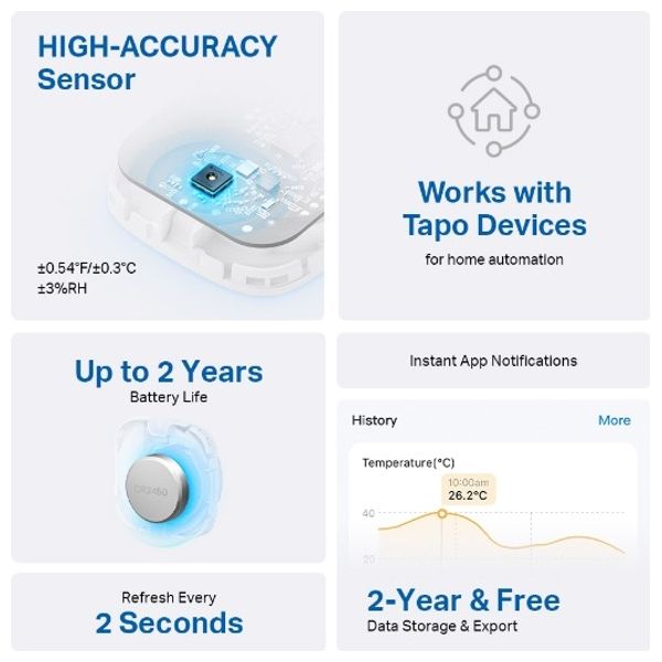 تي بي لنك مستشعر Tapo T310 - درجة الحرارة والرطوبة