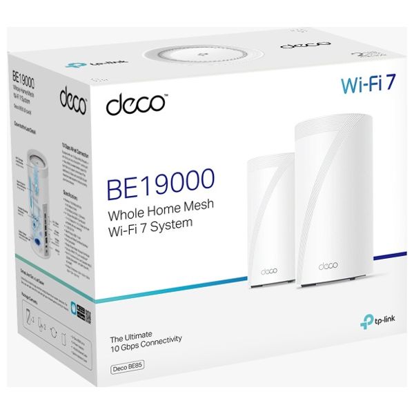 TP-Link Deco BE85 Tri-Band Whole Home Mesh Wi-Fi 7 System - BE19000 - White 
