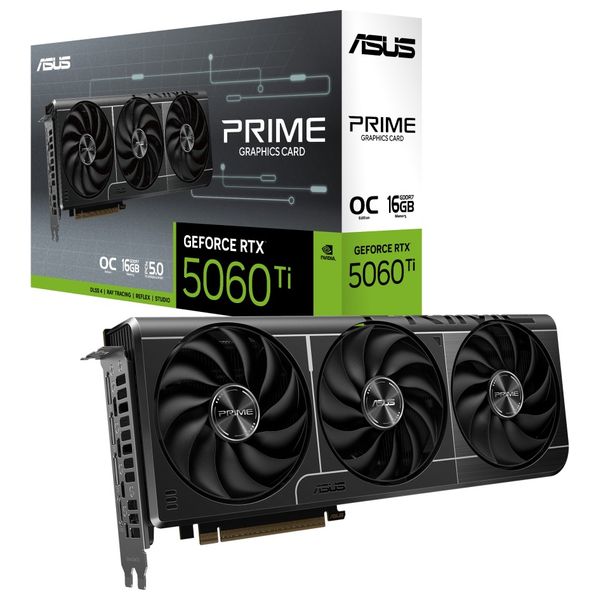 Asus Prime - Graphics Card - GeForce RTX 5060 Ti 16GB GDDR7 OC Edition - Black