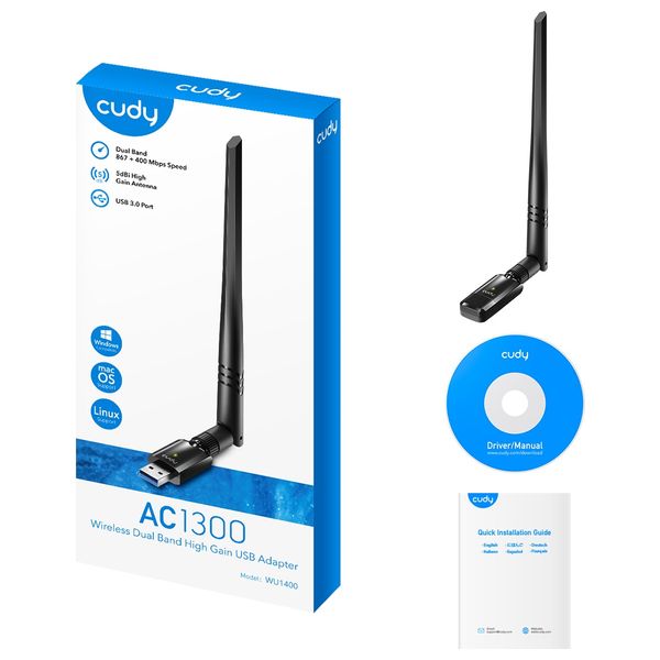  Cudy WU1400 - USB Wireless Adapter - Black 